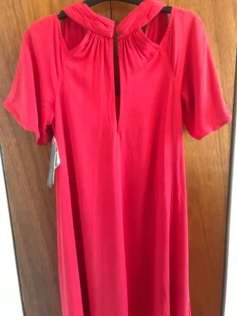 Anthropologie Maeve Georgiana Cold Shoulder Red Midi Maxi Dress XS Boho - Picture 6 of 14